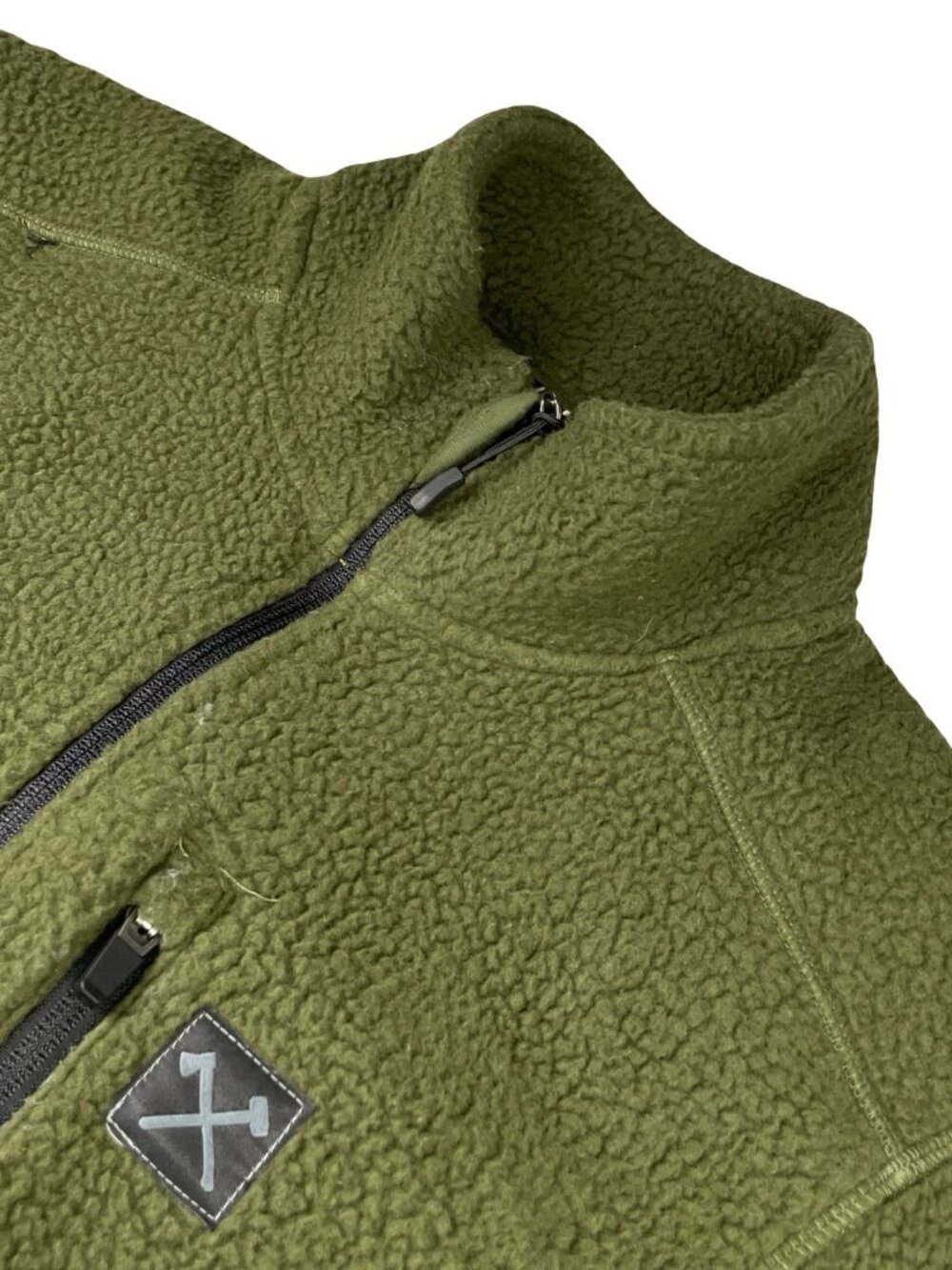 All American Roughneck Men’s Full Zip Fleece Basecamp Jacket Green • XS
